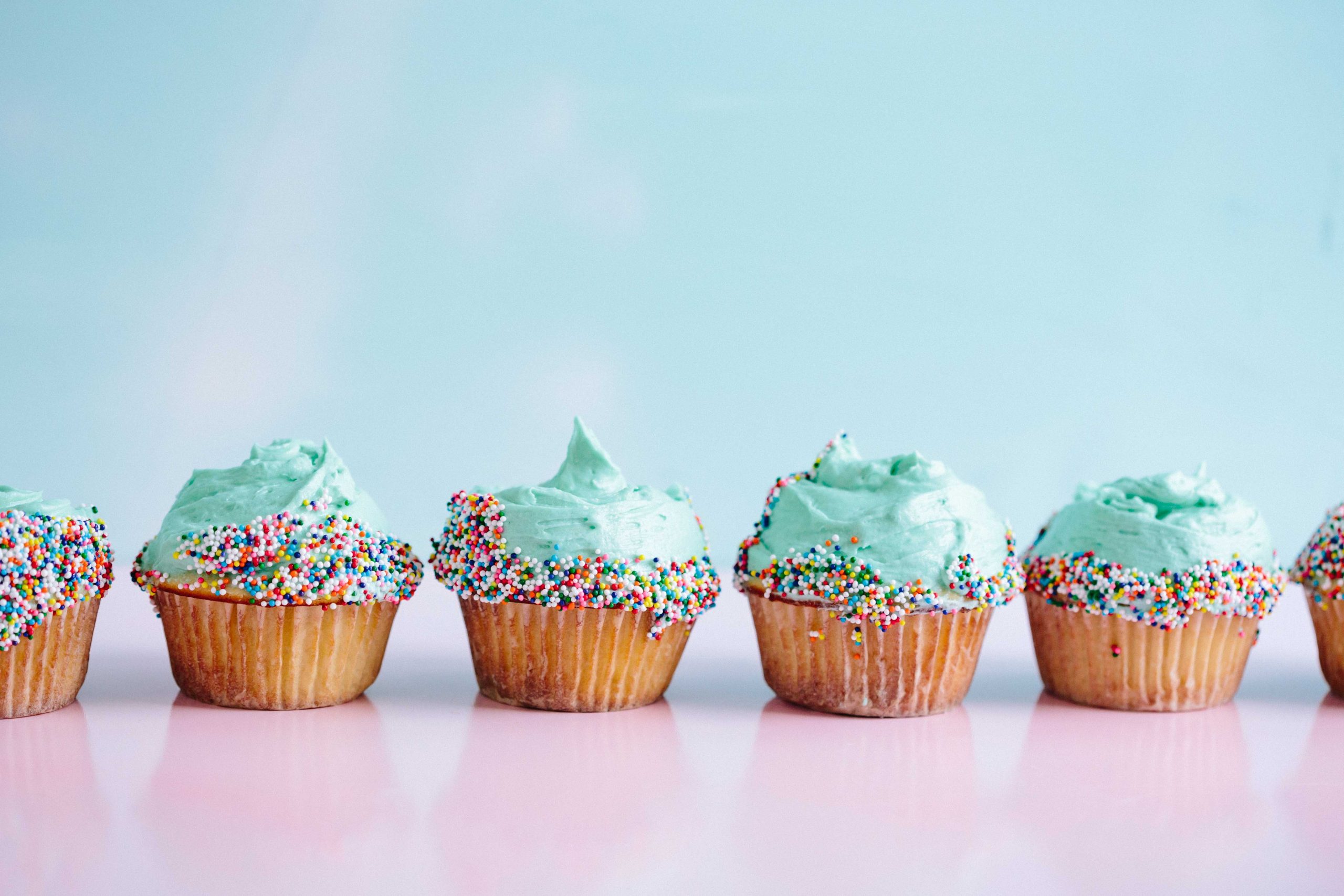 Row of cupcakes