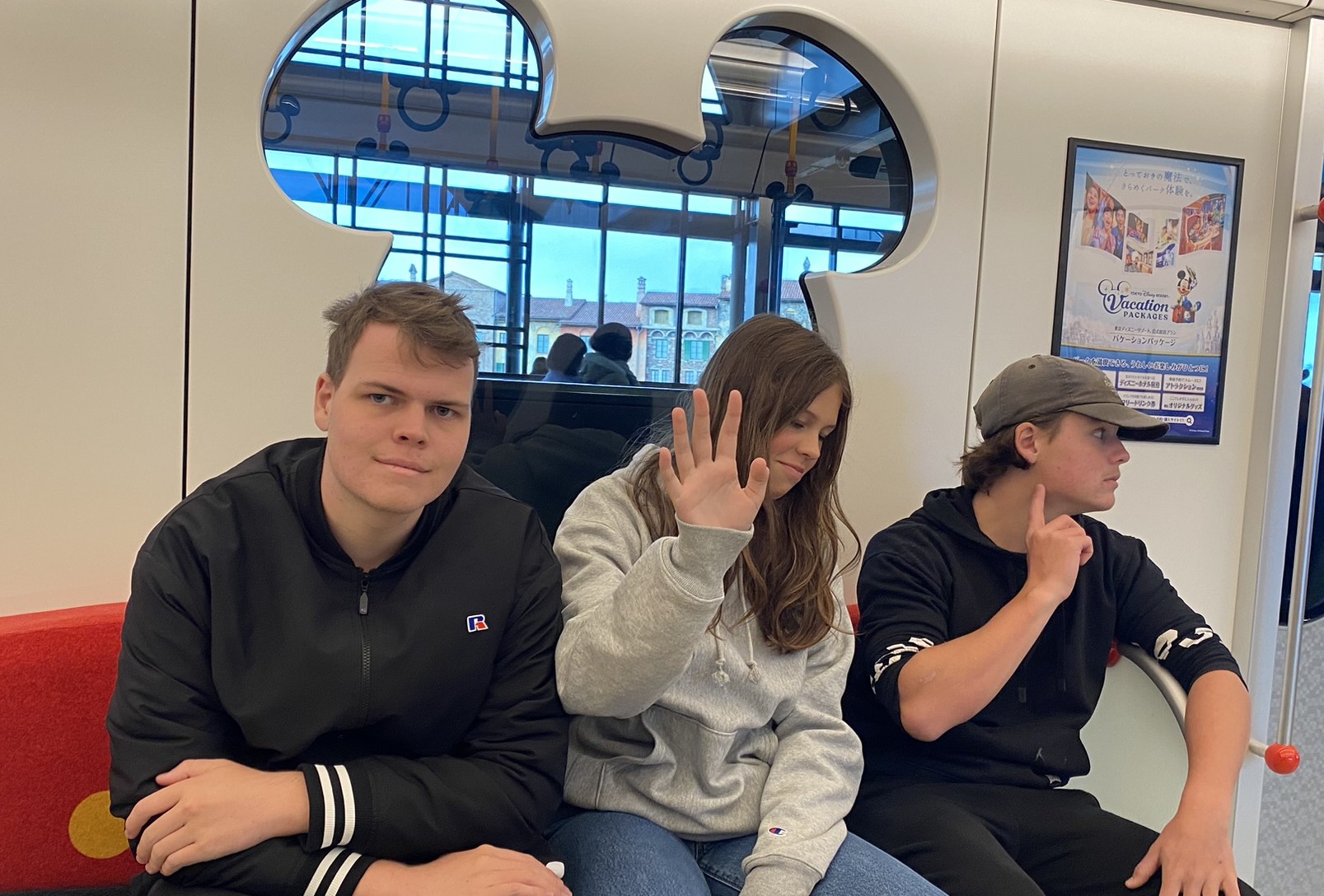 kids on train